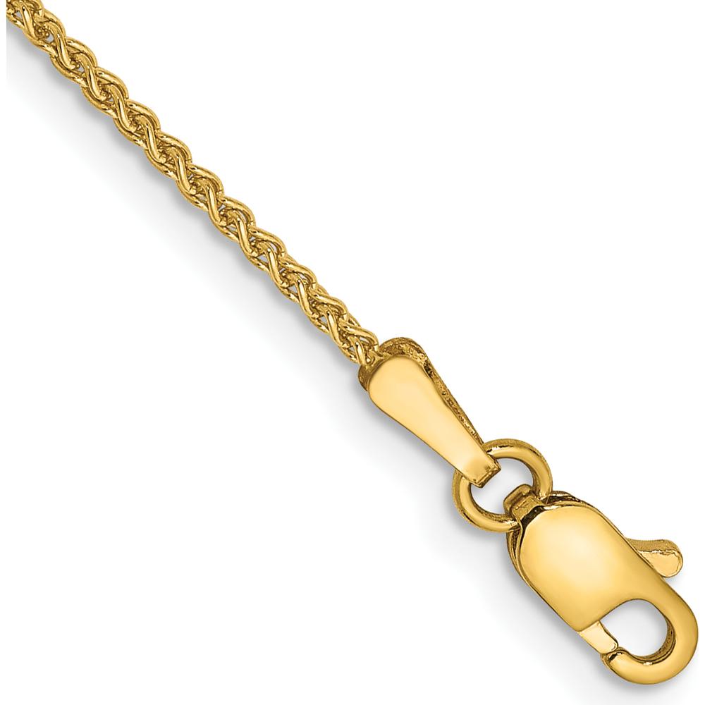 14K Yellow Gold 10" Spiga Anklet with Lobster Clasp - 1.25mm Width by Oro Pregiato