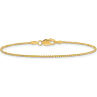 14K Yellow Gold 10" Spiga Anklet with Lobster Clasp - 1.25mm Width by Oro Pregiato
