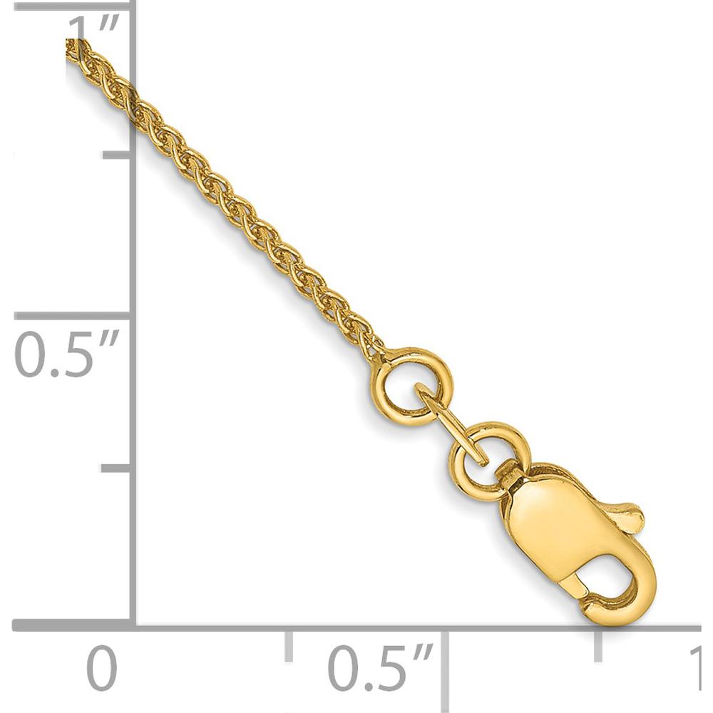 14K Yellow Gold 10" Spiga Chain Anklet with Lobster Clasp - Polished Finish by Oro Pregiato