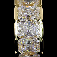 14K Yellow Gold 10-Stone Radiant Cut Lab Diamond Huggie Earrings with Half Bezel Setting - 2.96 Carats Total Diamond Weight - Covaloro Fine Jewelry
