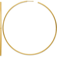14K Yellow Gold 100mm Polished Tube C-Hoop Post Earrings by 0