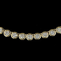 14K Yellow Gold 108-Stone Tennis Necklace with Bezel Set Round Lab Diamonds - 5.72 Carat Total Weight, E-F Color, VS1 Clarity - Covaloro Fine Jewelry
