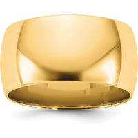 14K Yellow Gold 10mm Comfort Fit Domed Wedding Band - Unisex, Polished Finish by Luciano & Cie