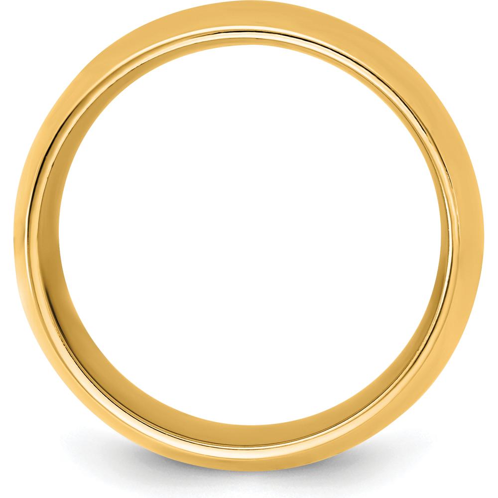 14K Yellow Gold 10mm Comfort Fit Domed Wedding Band - Unisex, Polished Finish by Luciano & Cie