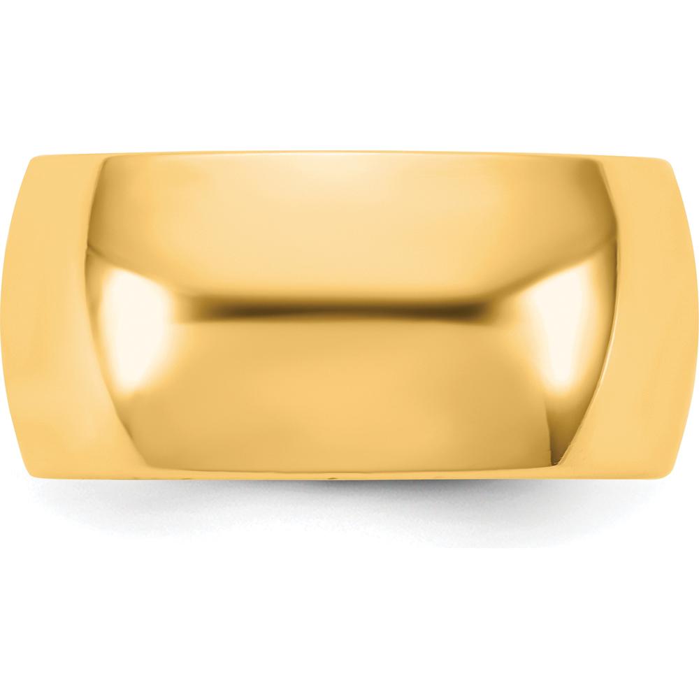14K Yellow Gold 10mm Comfort Fit Domed Wedding Band - Unisex, Polished Finish by Luciano & Cie