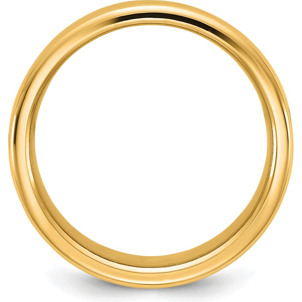 14K Yellow Gold 10mm European Comfort Fit Wedding Band - Polished Domed Design by Luciano & Cie