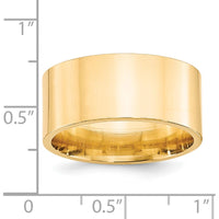 14K Yellow Gold 10mm Flat Comfort Fit Wedding Band - Size 13 by Luciano & Cie