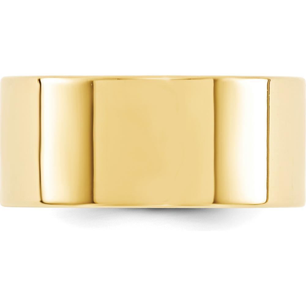 14K Yellow Gold 10mm Flat Comfort Fit Wedding Band Size 8 by Luciano & Cie