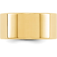 14K Yellow Gold 10mm Lightweight Flat Wedding Band - Polished Finish, Size 9.5 by Luciano & Cie