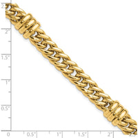 14K Yellow Gold 10mm Polished Fancy Curb Link Bracelet - 7.5" Length by Oro Pregiato