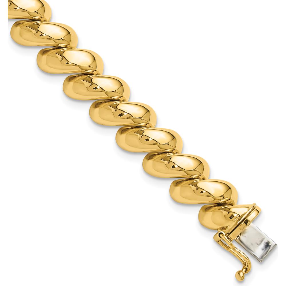 14K Yellow Gold 10mm Polished San Marco Bracelet - 7" Length by 0