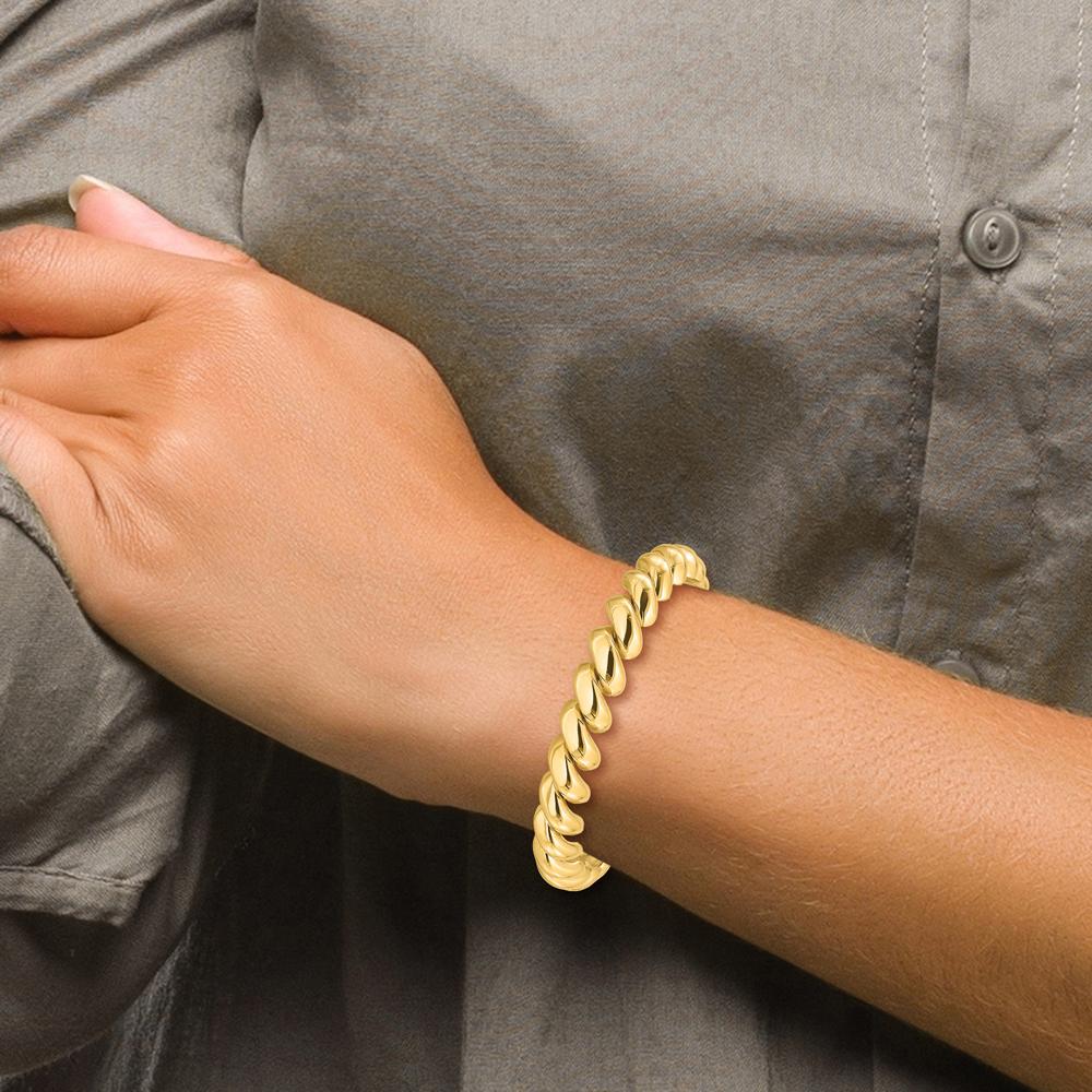 14K Yellow Gold 10mm Polished San Marco Bracelet - 7" Length by 0