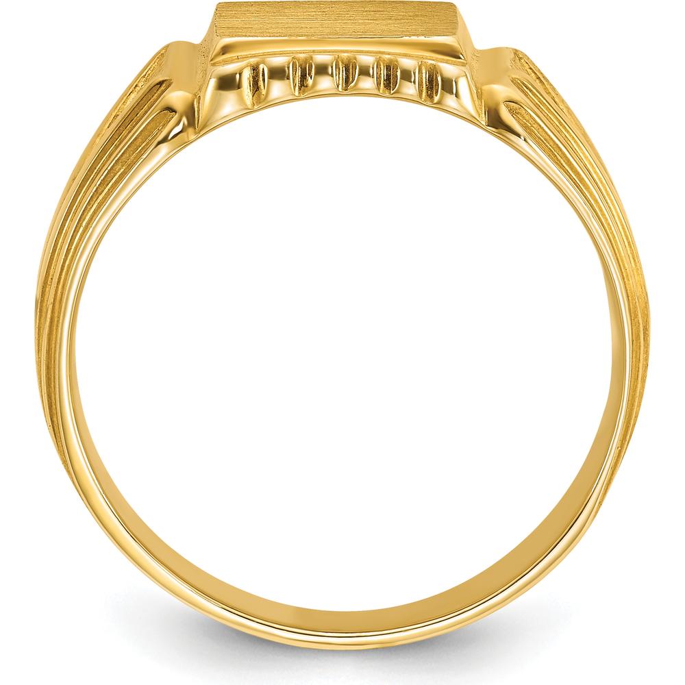 14K Yellow Gold 10x10mm Men's Square Signet Ring by IBGoodman