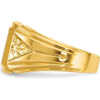 14K Yellow Gold 10x10mm Men's Square Signet Ring by IBGoodman