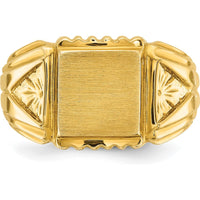14K Yellow Gold 10x10mm Men's Square Signet Ring by IBGoodman
