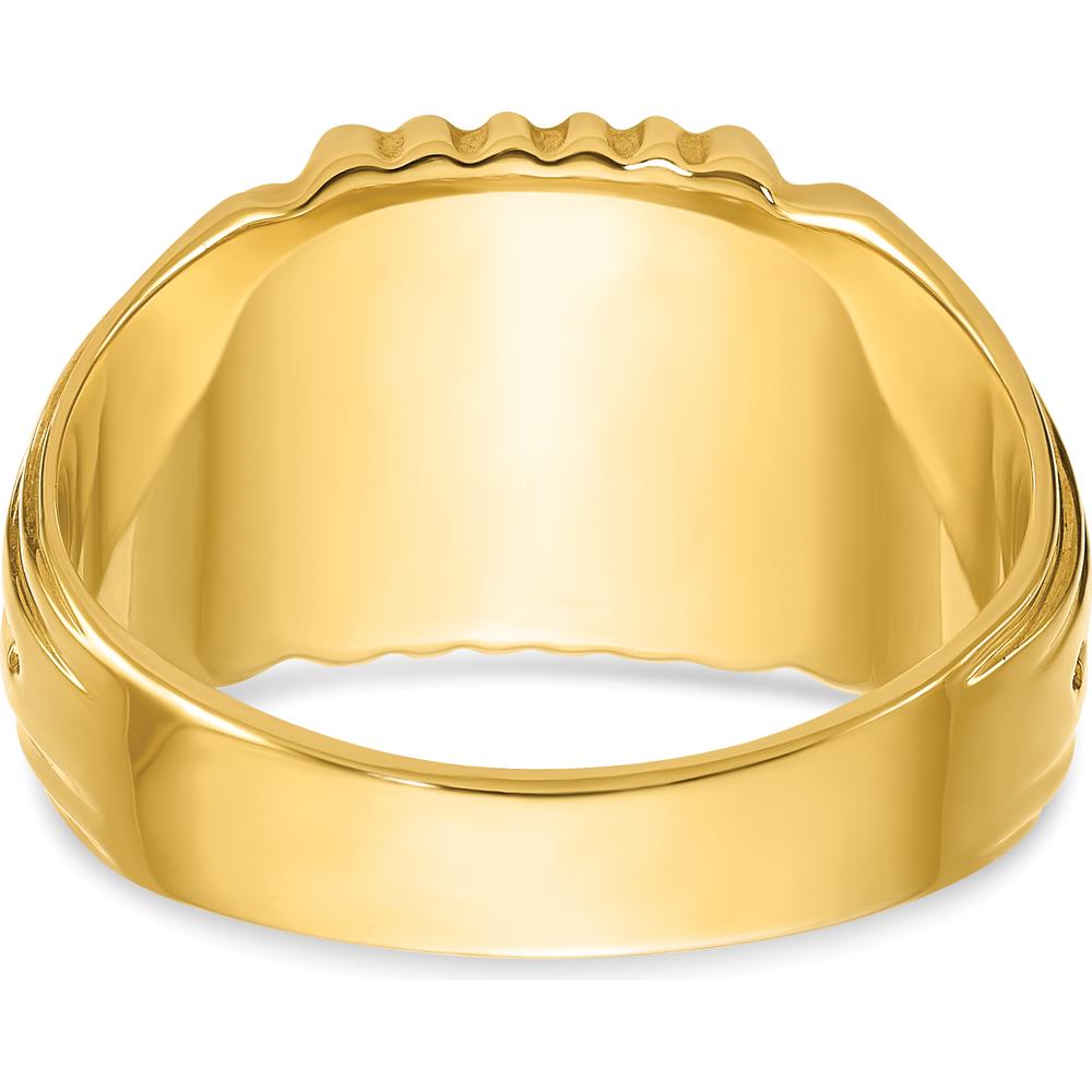 14K Yellow Gold 10x10mm Men's Square Signet Ring by IBGoodman