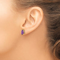 14K Yellow Gold 10x7mm Pear Amethyst Stud Earrings - 1.65 Carat Total Amethyst Weight by Monteluci Fine Jewelry