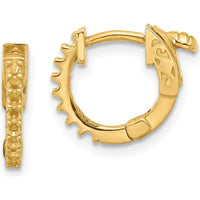 14K Yellow Gold 11.3mm Round Hoop Earrings with Safety Clasp - Mountings Only by Oro Pregiato
