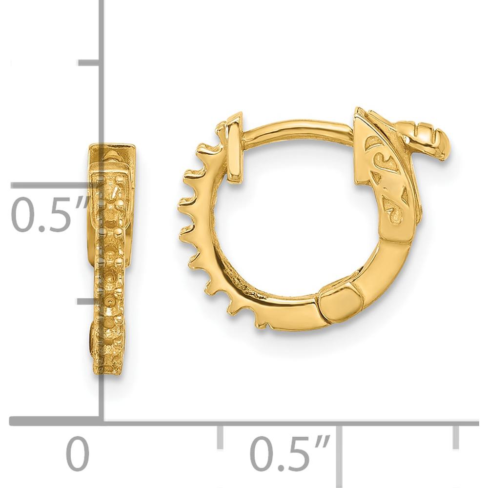 14K Yellow Gold 11.3mm Round Hoop Earrings with Safety Clasp - Mountings Only by Oro Pregiato