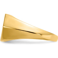 14K Yellow Gold 11.5mm Hexagonal Satin and Polished Men's Signet Ring by 0