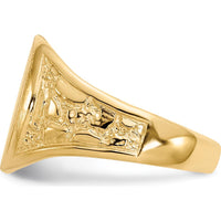 14K Yellow Gold 11.5x15.0mm Open Back Men's Signet Ring with Satin Finish by 0