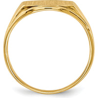 14K Yellow Gold 11.5x8.5mm Open Back Signet Ring with Polished & Brushed Finish by 0