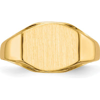 14K Yellow Gold 11.5x8.5mm Open Back Signet Ring with Polished & Brushed Finish by 0
