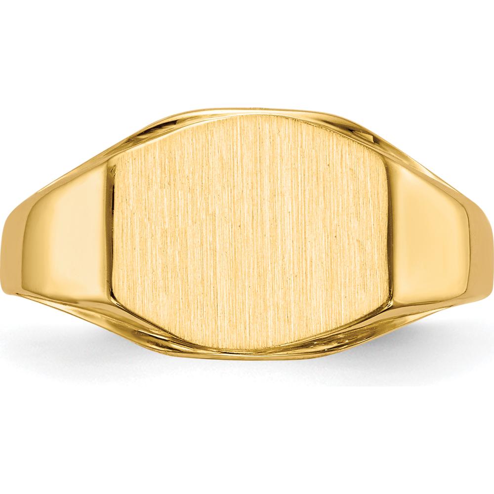 14K Yellow Gold 11.5x8.5mm Open Back Signet Ring with Polished & Brushed Finish by 0