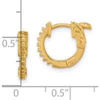 14K Yellow Gold 11.8mm Round Hoop Earrings with Safety Clasp Closure by Oro Pregiato