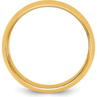 14K Yellow Gold 11mm Polished Half Round Band with Domed Profile - Unisex Wedding Band by Luciano & Cie