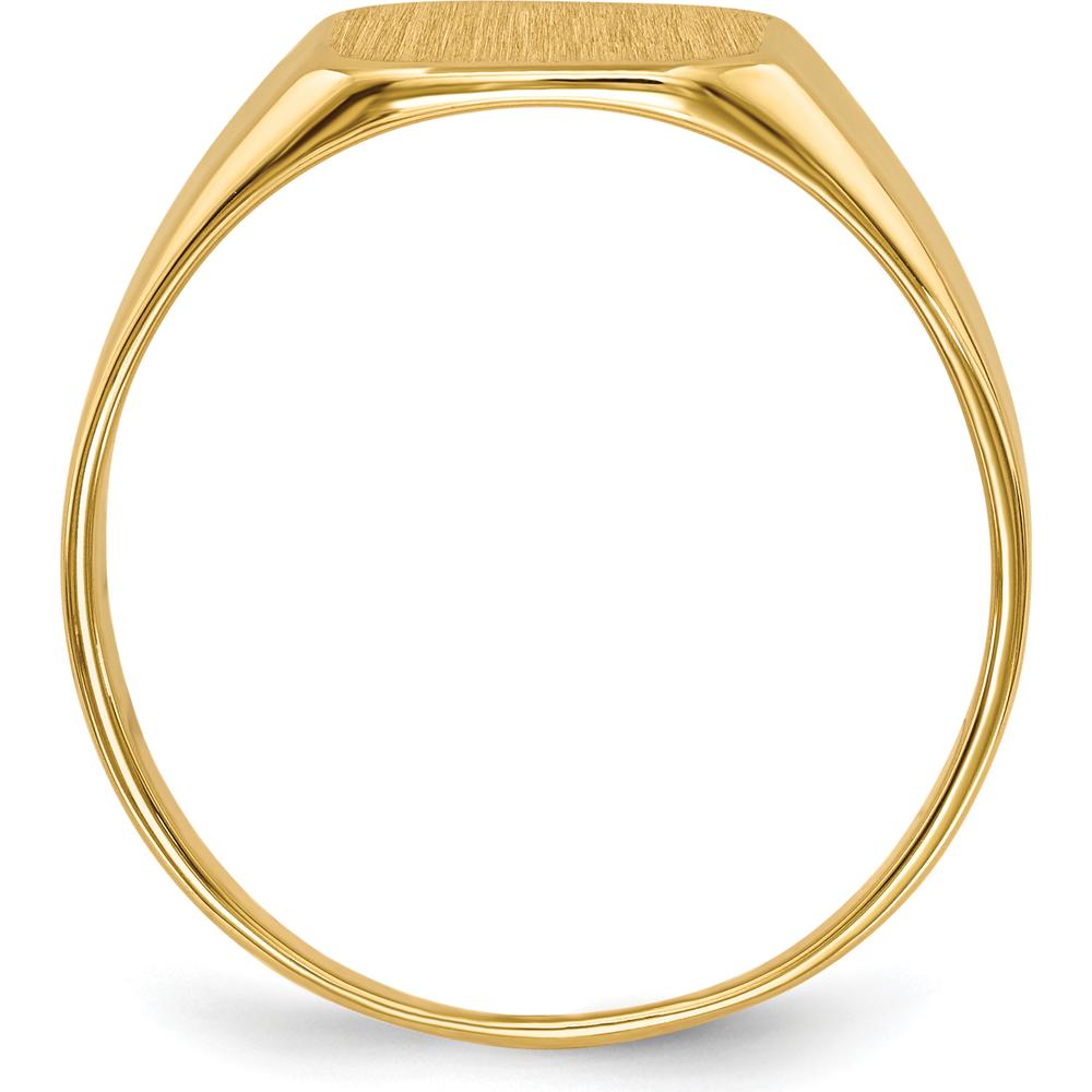 14K Yellow Gold 11mm Satin and Polished Closed-Back Signet Ring for Men by 0