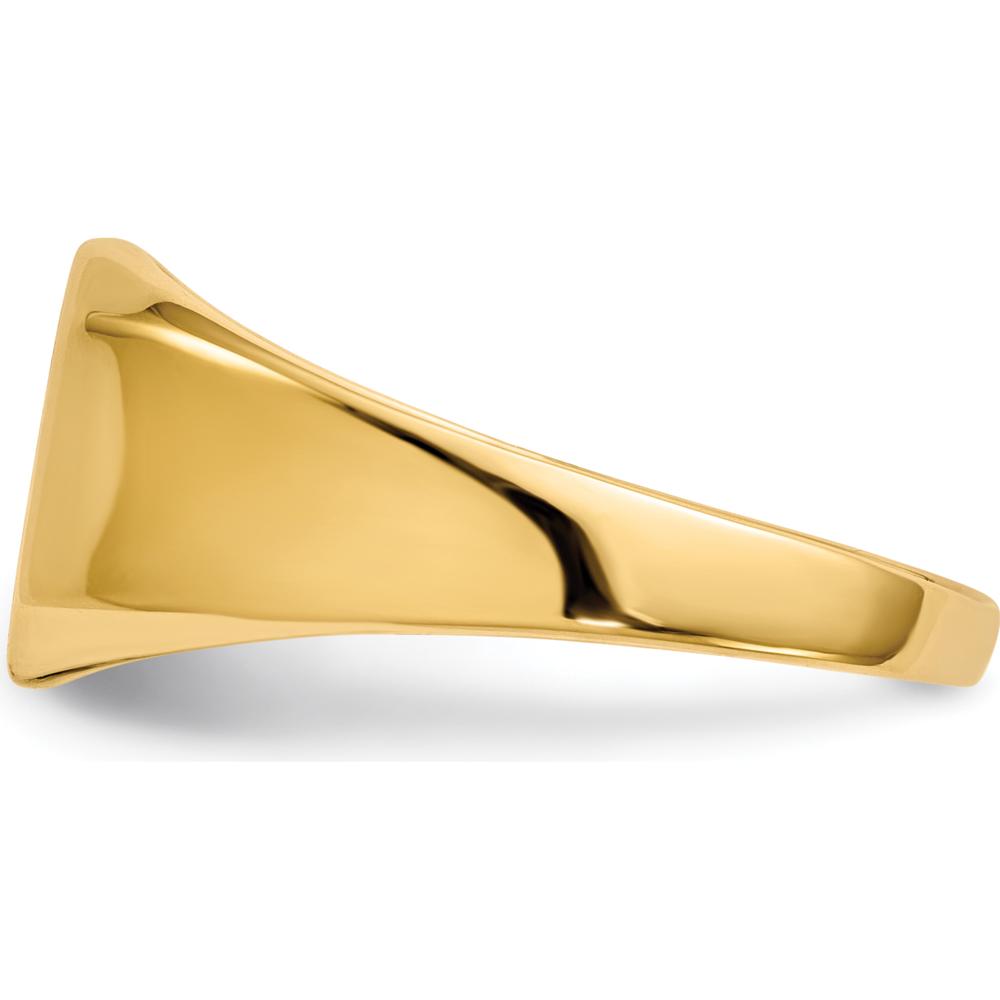 14K Yellow Gold 11mm Satin and Polished Closed-Back Signet Ring for Men by 0