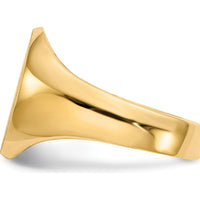 14K Yellow Gold 11x12.5mm Polished & Brushed Signet Ring - Engravable by 0