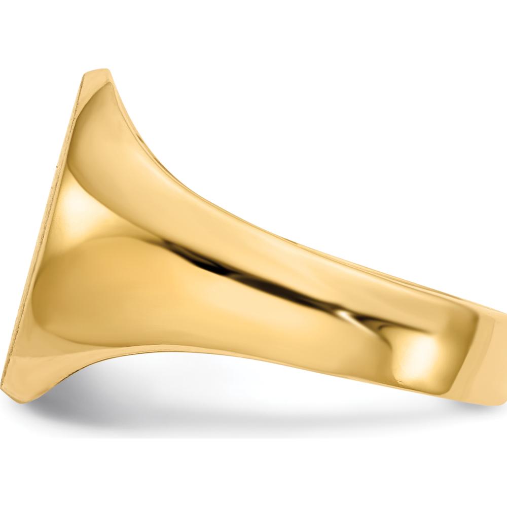 14K Yellow Gold 11x12.5mm Polished & Brushed Signet Ring - Engravable by 0