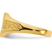 14K Yellow Gold 11x9mm Engravable Satin Finish Signet Ring by 0