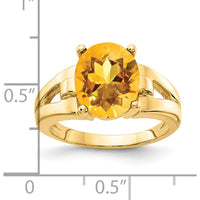 14K Yellow Gold 11x9mm Oval Citrine Ring - 3.35 Carat Total Gemstone Weight by Monteluci Fine Jewelry