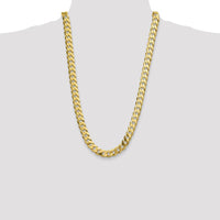 14K Yellow Gold 12.0mm Flat Beveled Curb Chain Necklace - 26 Inches by Oro Pregiato