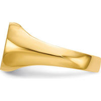 14K Yellow Gold 12.0x10.5mm Satin Finish Signet Ring - Men's Engravable Jewelry by 0