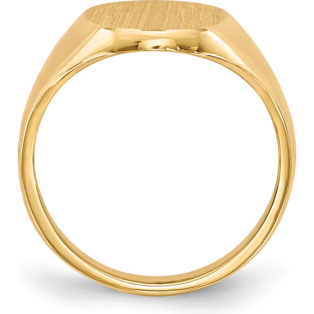 14K Yellow Gold 12.5mm Signet Ring with Polished & Brushed Finish by 0