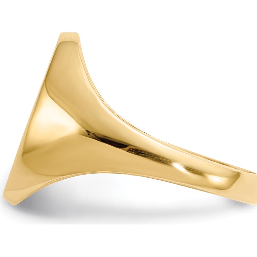 14K Yellow Gold 12.5mm Signet Ring with Polished & Brushed Finish by 0