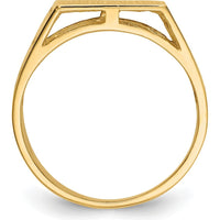 14K Yellow Gold 12.5x12.0mm Open Back Men’s Signet Ring with Polished & Brushed Finish by Oro Pregiato