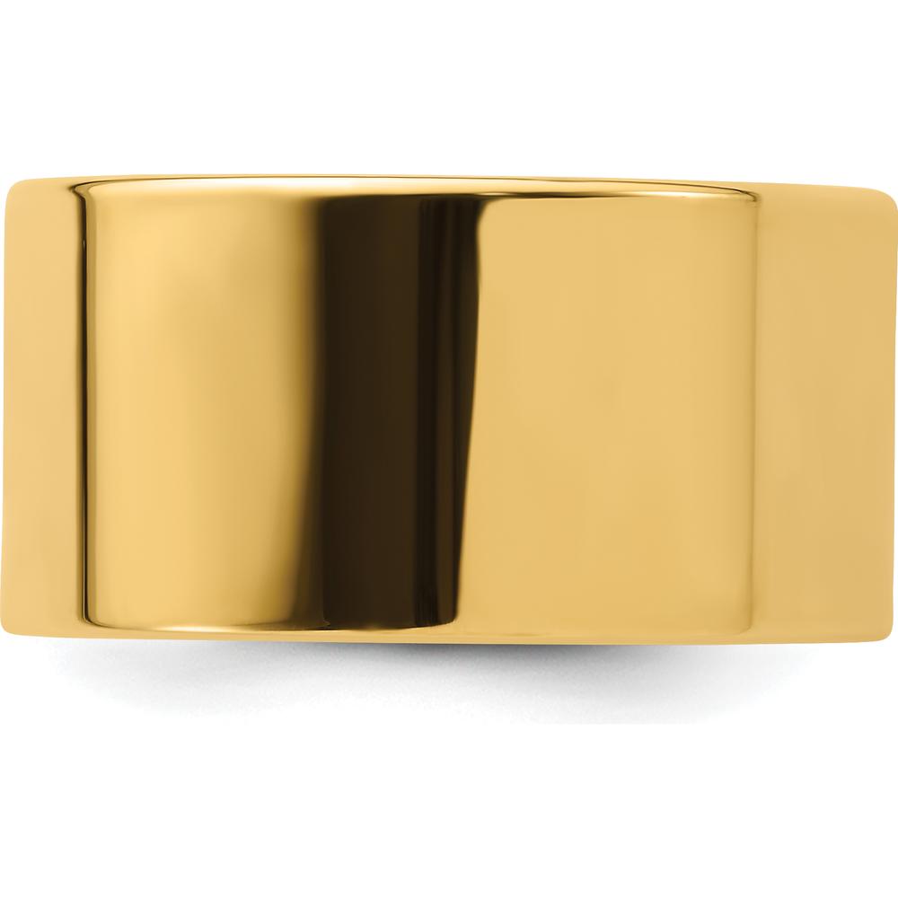14K Yellow Gold 12mm Flat Comfort Fit Wedding Band - Polished Finish, Sizable and Engravable by Luciano & Cie