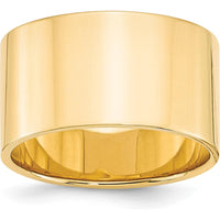 14K Yellow Gold 12mm Flat Wedding Band - Lightweight and Polished, Size 7.5 by Luciano & Cie