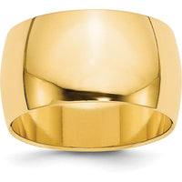 14K Yellow Gold 12mm Half Round Wedding Band - Size 9.5 by Luciano & Cie