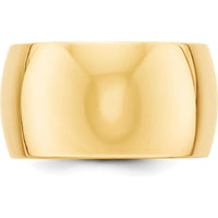 14K Yellow Gold 12mm Half Round Wedding Band - Size 9.5 by Luciano & Cie