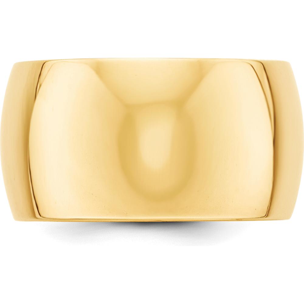 14K Yellow Gold 12mm Half Round Wedding Band - Size 9.5 by Luciano & Cie