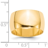 14K Yellow Gold 12mm Half Round Wedding Band - Size 9.5 by Luciano & Cie