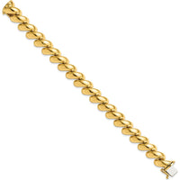 14K Yellow Gold 12mm Polished San Marco Bracelet - 8" Length by 0