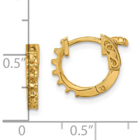 14K Yellow Gold 12mm Round Hoop Earring Mountings with Safety Clasp by Oro Pregiato