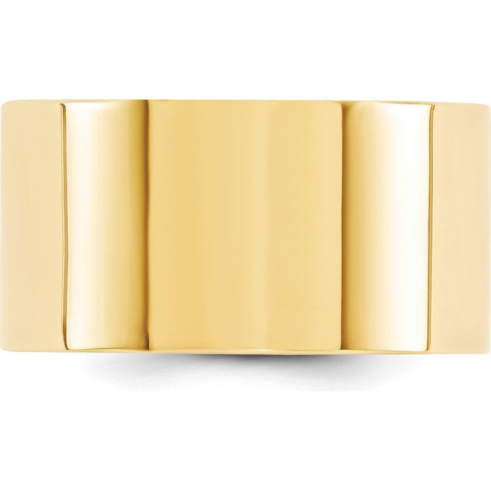 14K Yellow Gold 12mm Standard Weight Flat Comfort Fit Wedding Band - Size 10.5 by Luciano & Cie